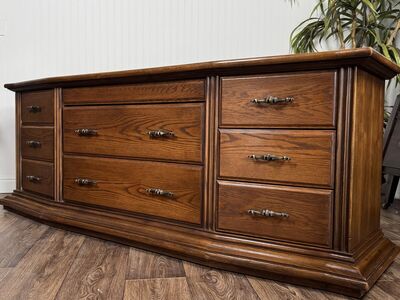 Vintage Large Oak Dresser / Converted RCA Stereo