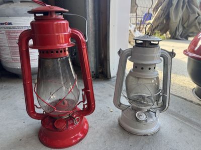 2 kerosine miners lanterns