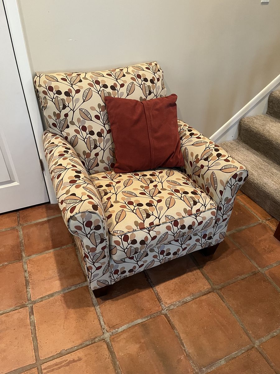 Accent Arm Chair With Colorful Pattern