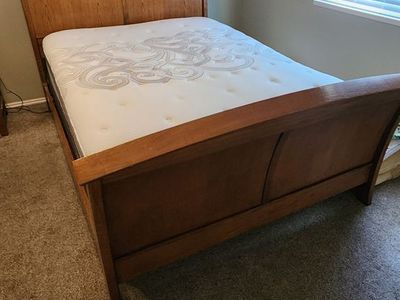 Queen sleigh bed headboard & Mattress