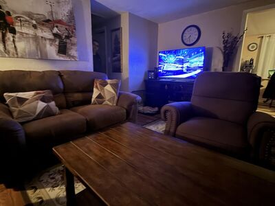 Three seat sofa, two seat sofa, low seats, and recycle chair and coffee table