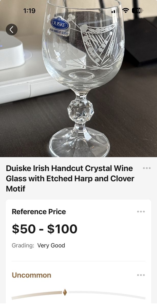 Set Of 2 Irish Crystal Wine Glasses