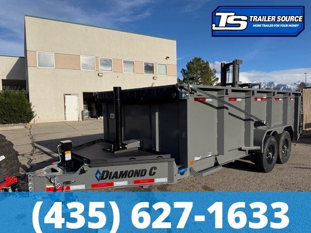 7x16 Diamond C LPT 207 Dump Trailer - 44" Sides - 15.5K GVWR - 14 Ply Tires, Long Arm Tarp