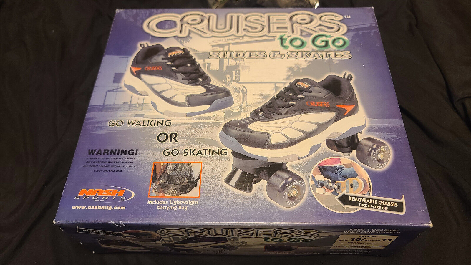 Cruisers To Go Shoes & Skates 10 Mens 11 Womens Nash Sports 2002 NEW IN BOX