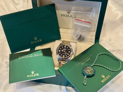 ROLEX EXPLORER 124273 18K GOLD Stickered STEEL 2-TONE Rolesor 36MM OYSTER WATCH