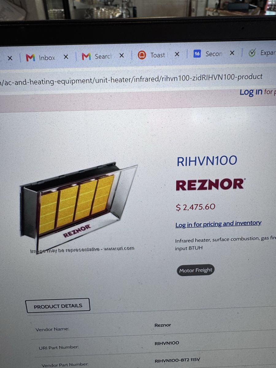 Reznor Natural Gas Heater