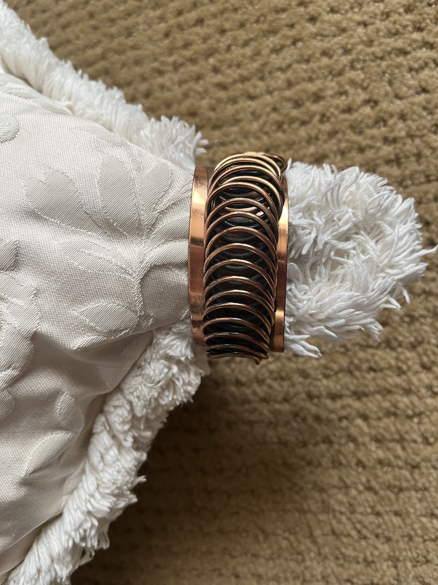 1950's Coil Bracelet and Clip On Earring Set - Vintage