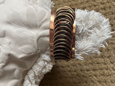 1950's Coil Bracelet and Clip On Earring Set - Vintage