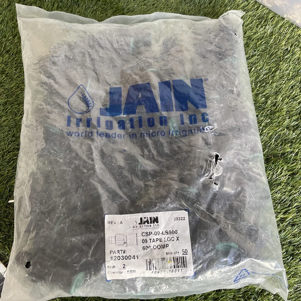 Pack of 50 JAIN Irrigation Tape Loc - X Compression Fitting CSP-09-LS600 1203004