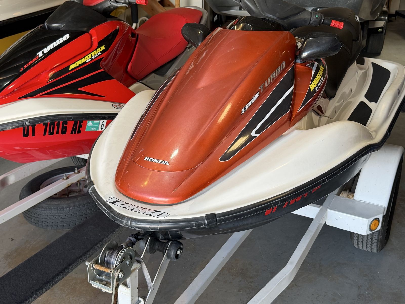 2007 Honda AquaTrax F-12X Turbo and 2004 R12 Turbo Personal Watercraft PWC Jet Ski with Trailer. Clean titles in hand very clean