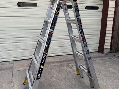 2 Professional Aluminum Multi-Position Ladders – Gorilla & Werner – Contractor Grade