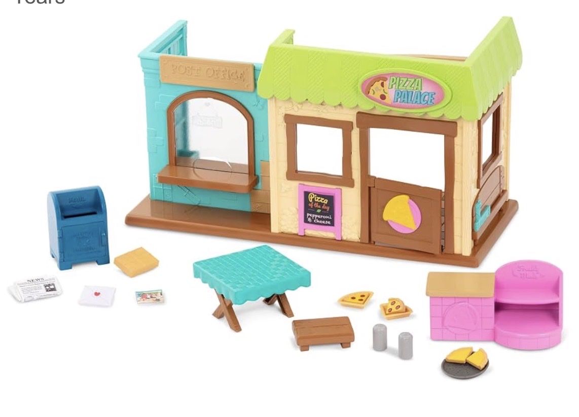 Li'l Woodzeez Post 'n Pizza Shop Dollhouse Playset, 18 Pieces, Playsets