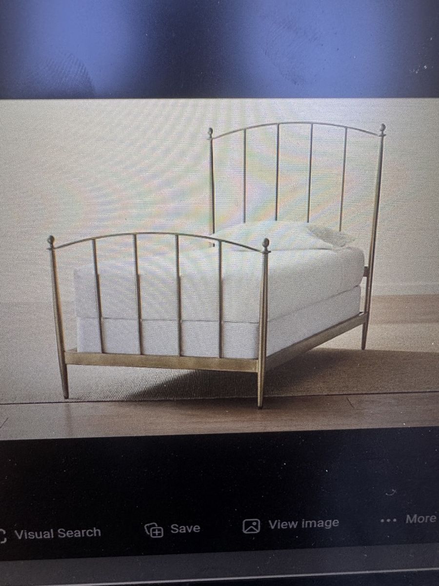 Brass Metal Twin sized Frame - Elegant Vintage Style Headboard & Footboard