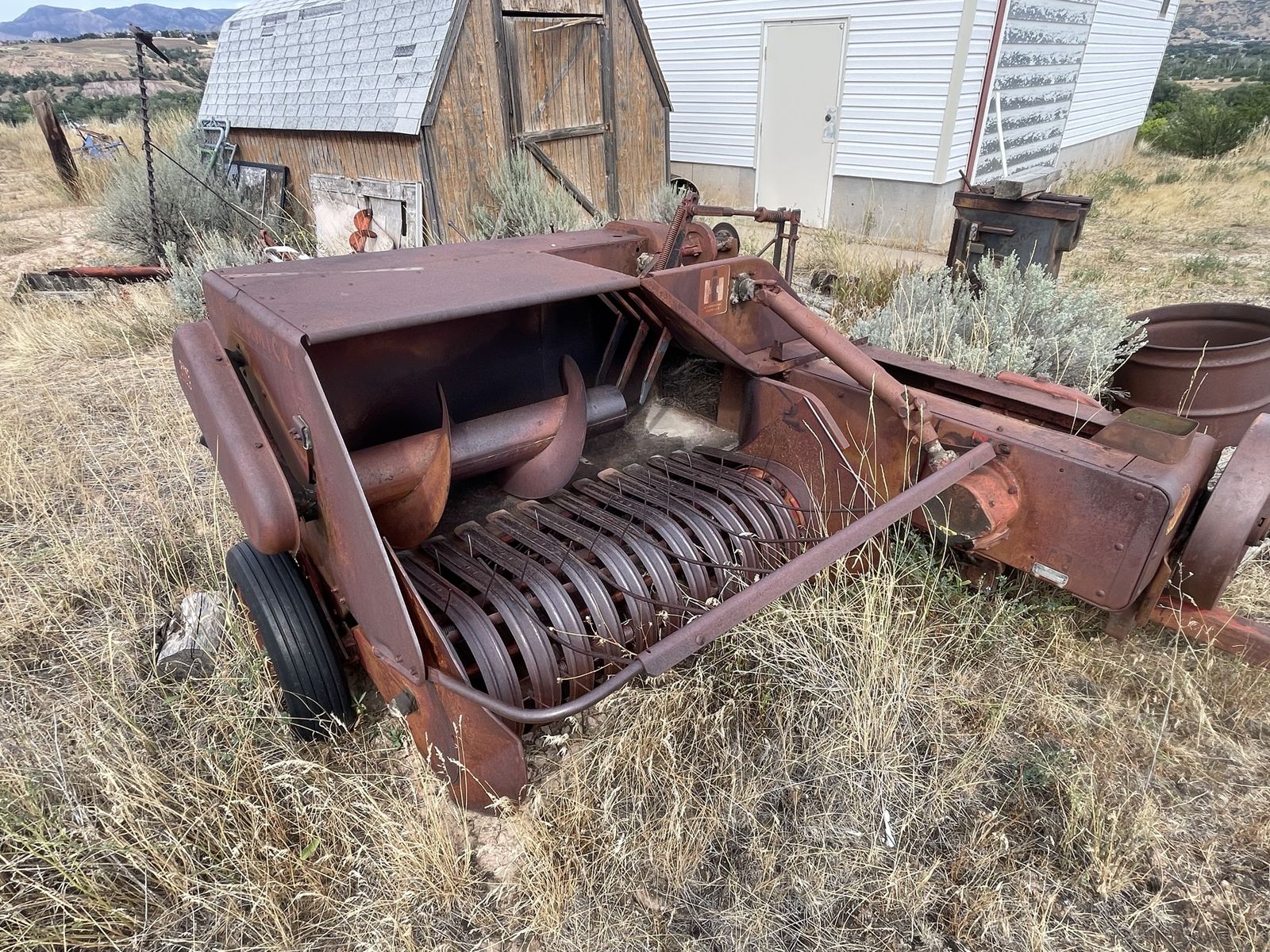 Vintage International Harvester Farm Equipment Hay Baler - Salvage or Restoration