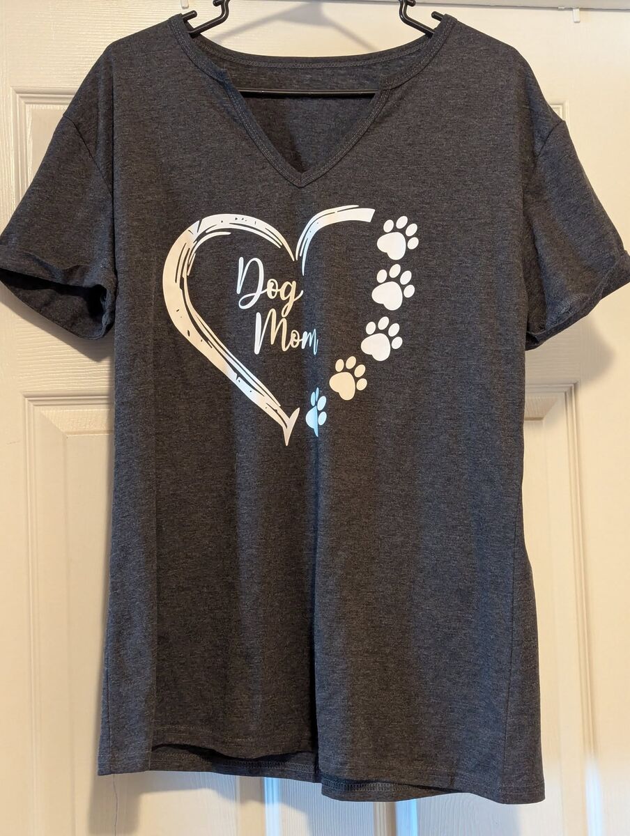 Women's V-Neck "Dog Mom" T-Shirts