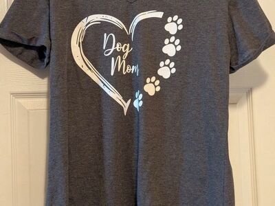 Women's V-Neck "Dog Mom" T-Shirts