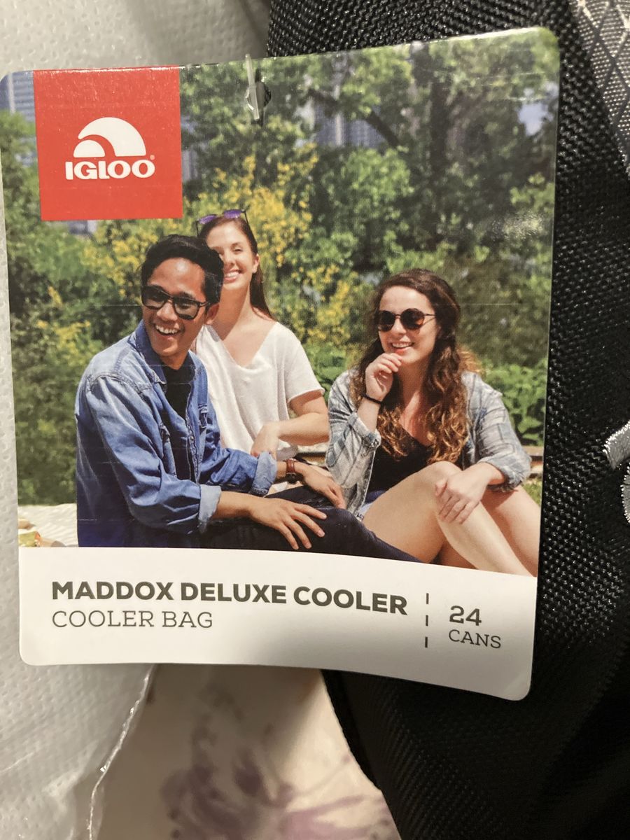 Igloo Maddox Deluxe 24-Can Soft Cooler Bag - Gray & Black NWT