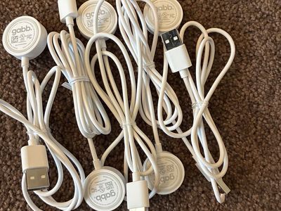 Gabb Watch 3 3e Wireless Watch Magnetic Charging Cables Lot of 5 White USB-A