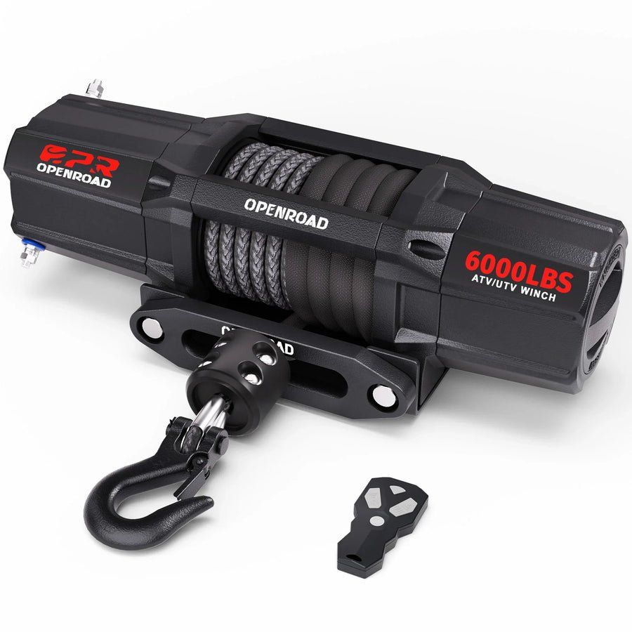 OPENROAD 6000lbs ATV/UTV Electric Winch 12V 2.9HP Synthetic Rope Wireless Remote