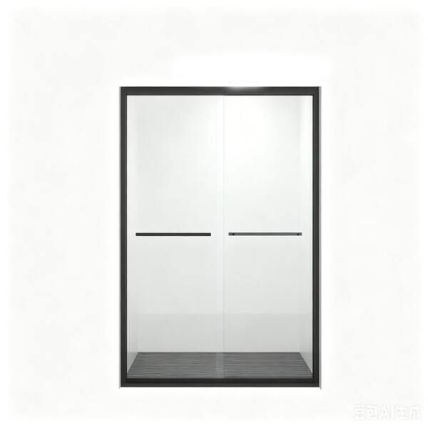 48 in. W x 72 in. H Sliding Semi-Frame Shower Door in Black Finish