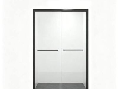48 in. W x 72 in. H Sliding Semi-Frame Shower Door in Black Finish