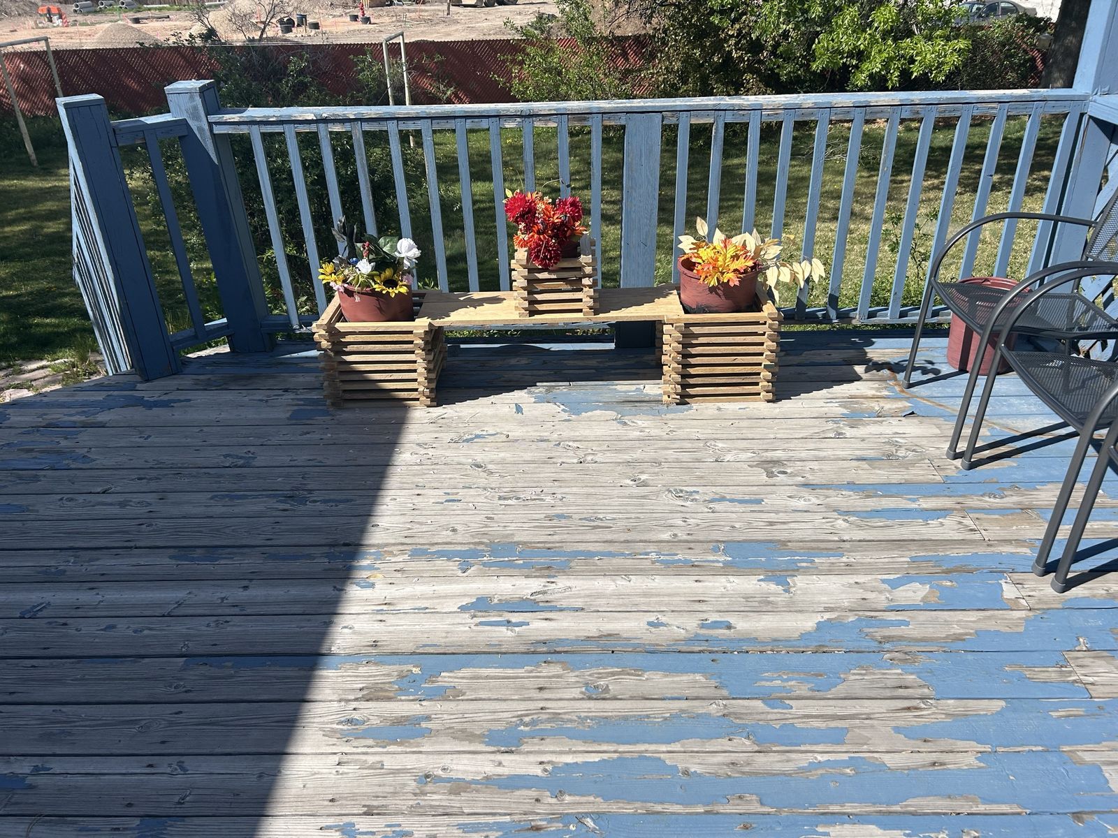 4 piece planter box with bench