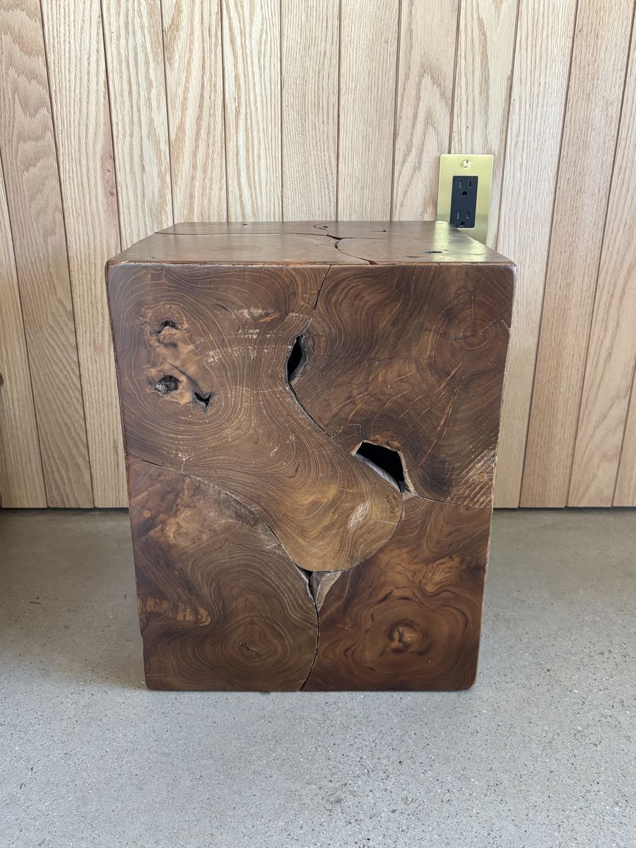 Teak Wood Side Table And Stool