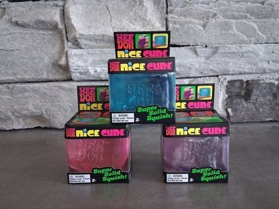 NeeDoh Nice Cube Super Solid Squish Fidget Toy - 1 Pack (Blue, Pink, Purple)