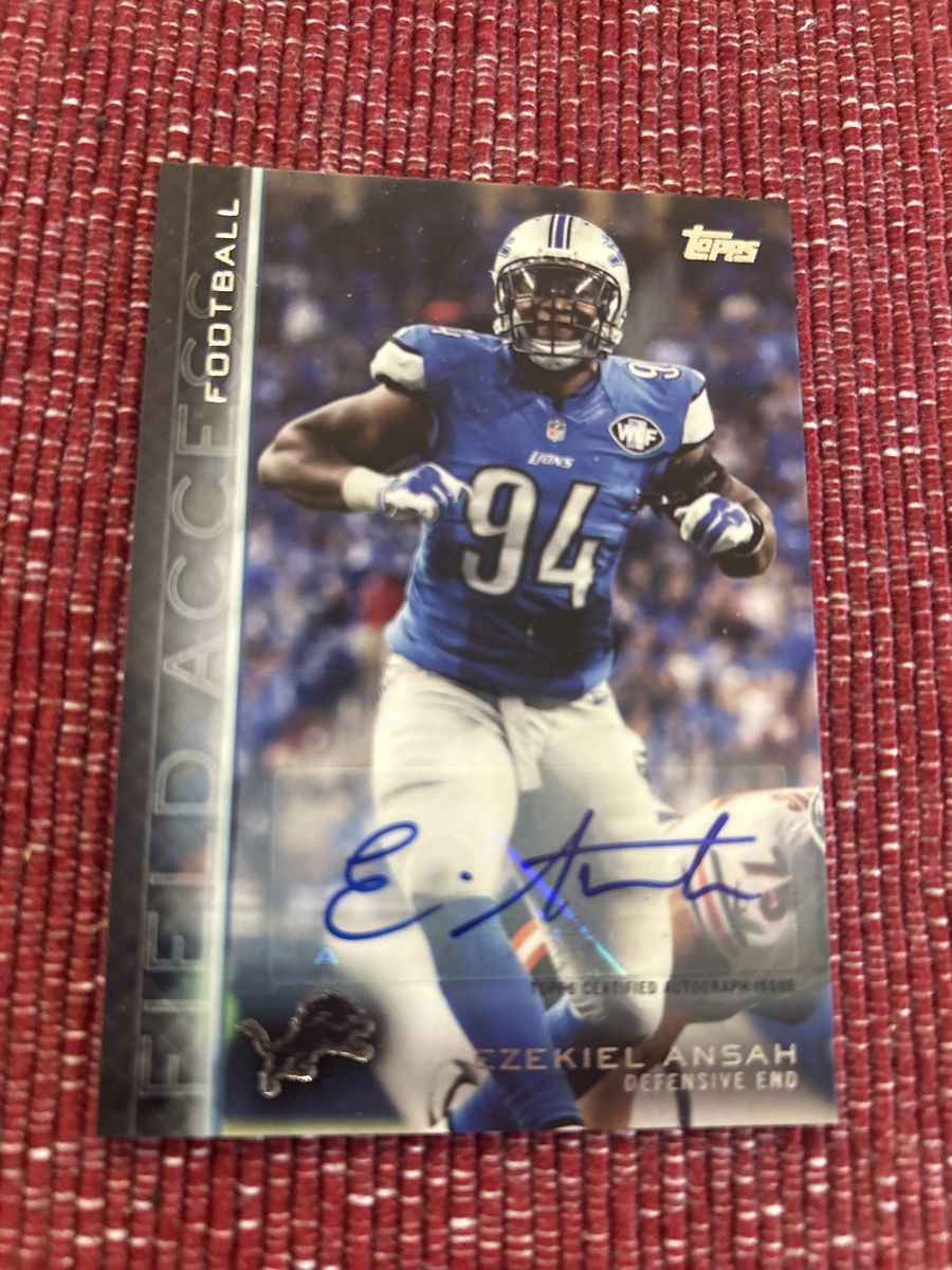 BYU Cougars Topps Certified 2016 Field Access Ezekiel “Ziggy” Ansah Rookie autographed Hand Signed NFL Football Card Auto