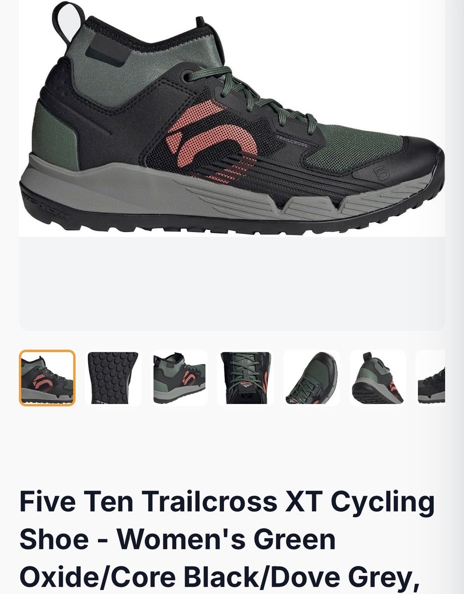 Five Ten Trailcross XT Women's Cycling Shoe - Green Oxide/Core Black/Dove Grey women’s size 9