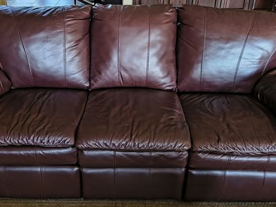 3 piece Burgundy Leather Reclining Set