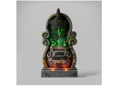 Halloween Witch Ann Chanted Blow Mold Tombstone Graveyard Cemetery Home Decor Decoration Prop