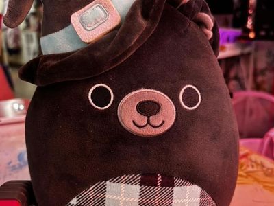 Squishmallows Zerbe the Bear 8" Plush Toy Halloween Blue Plaid