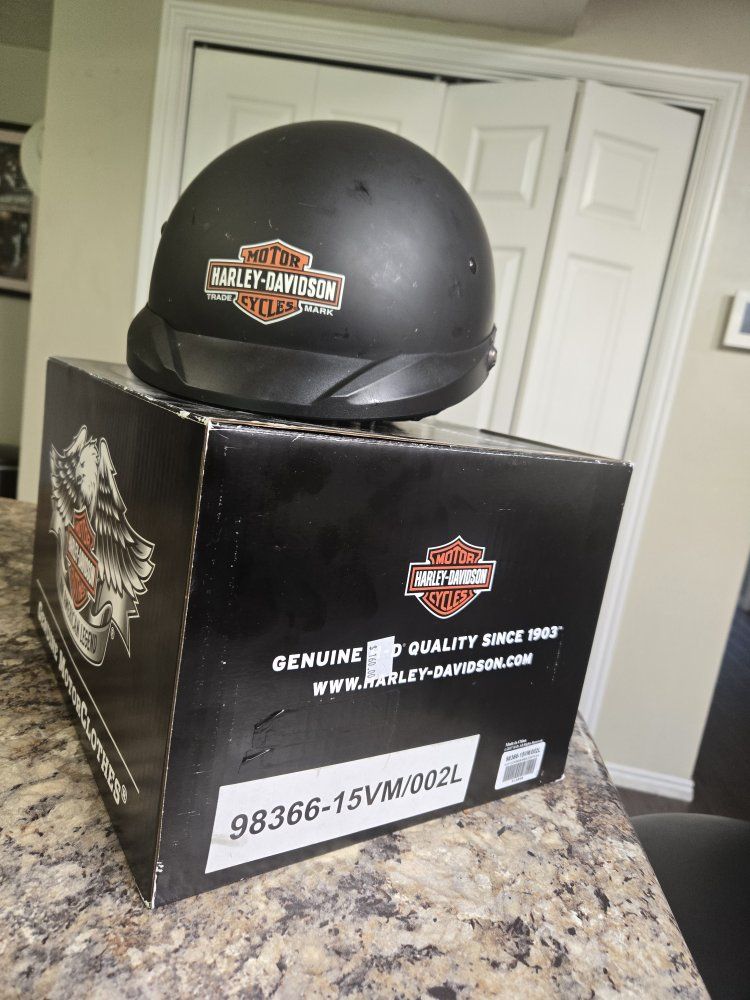 Harley-Davidson HD-BO3 Matte Black DOT Certified Motorcycle Half Helmet