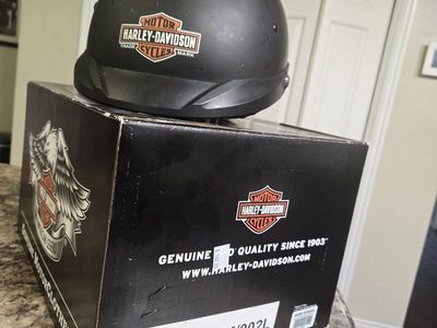Harley-Davidson HD-BO3 Matte Black DOT Certified Motorcycle Half Helmet