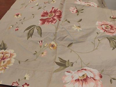Cotton Floral & Striped Reversible Duvet Cover & Shams Made in France