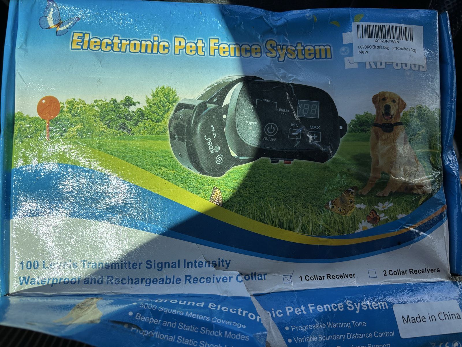 COYOKO Electronic Pet Fence System - Waterproof & Rechargeable Receiver Collar