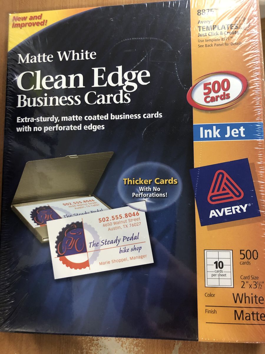 Avery Matte White Clean Edge Business Cards – 500 Cards