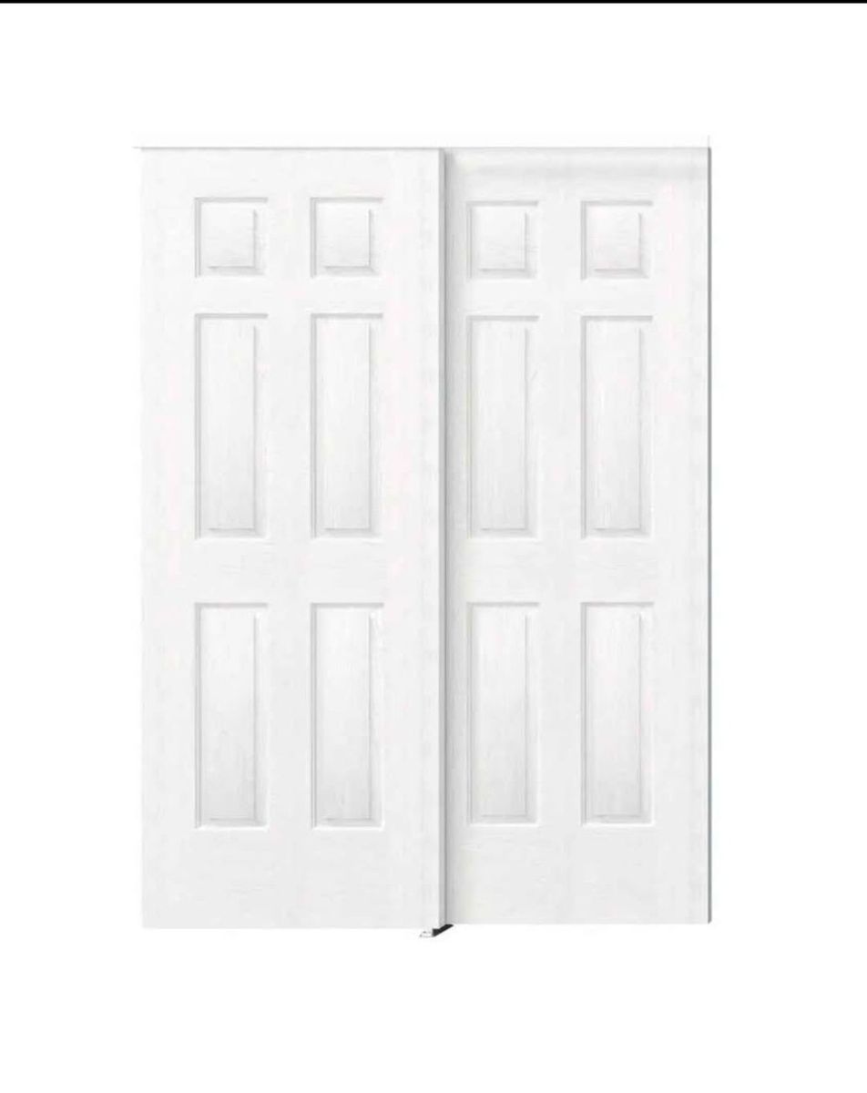 NEW 60" x 80" White Sliding Closet Doors Complete Kit  #278