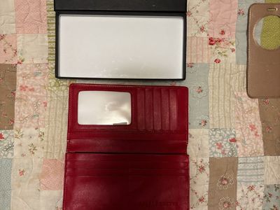 Red Brocade Long Wallet with Box - Xi'an Jiaotong University Commemorative Bifold