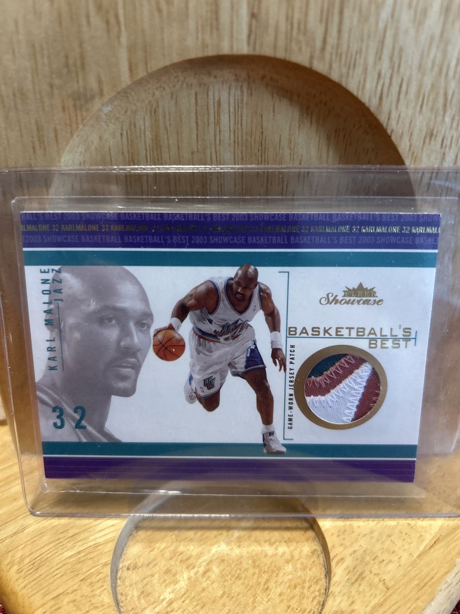 2003-04 Fleer Showcase Karl Malone Basketball's Best Game-Worn Jersey Patch Card WOW!!! 3 Colors NBA Jersey Basketball Utah Jazz