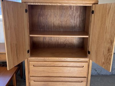 Vintage Solid Oak Wardrobe