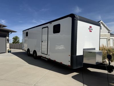 Charmac Enclosed Cargo Trailer - White/Black Dual Axle