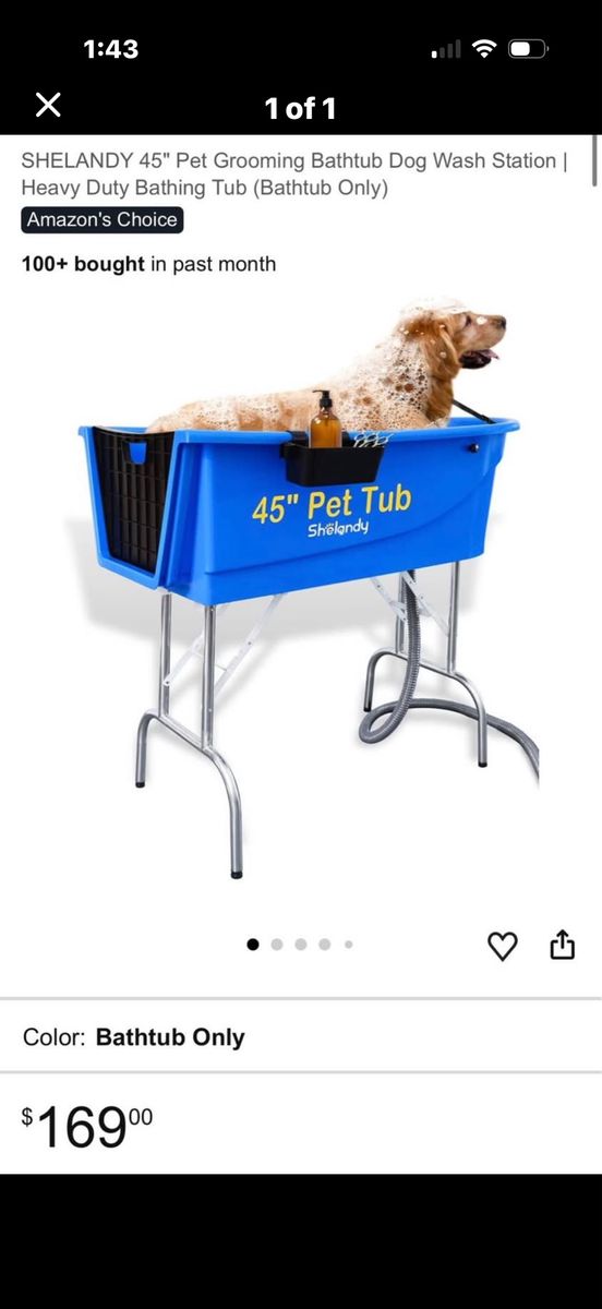 SHELANDY 45" Pet Grooming Bathtub Dog Wash Station - Heavy Duty Bathing