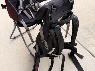 Black Tagalong Baby Child Backpack Hiking Carrier with Stand - Excellent Condition