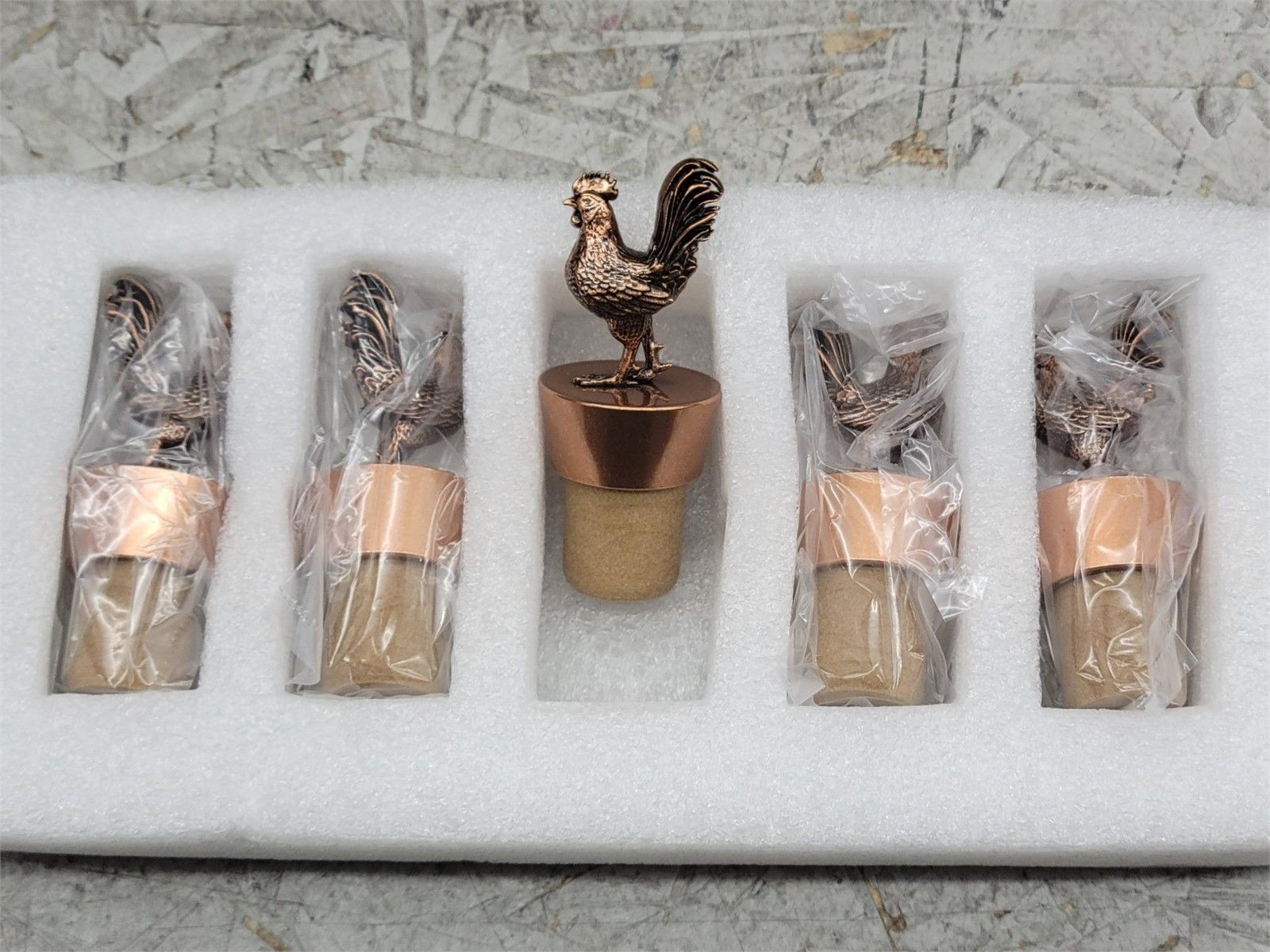 Rooster Copper Bottle Toppers