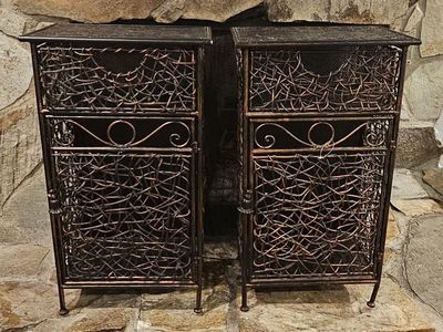 rustic style woodwoven night stands.