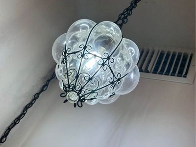 Vintage Hand-Blown Murano Glass Pendant Lantern