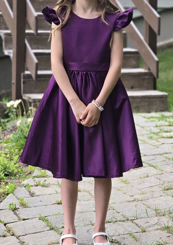 Flower Girl Satin Dress Formal Wedding Event Girls