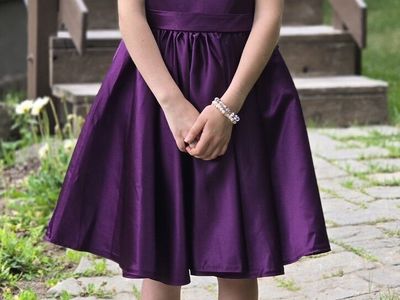Flower Girl Satin Dress Formal Wedding Event Girls